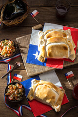 Traditional Chilean Empanadas. Chilean National Holidays September 18, Independence Day.