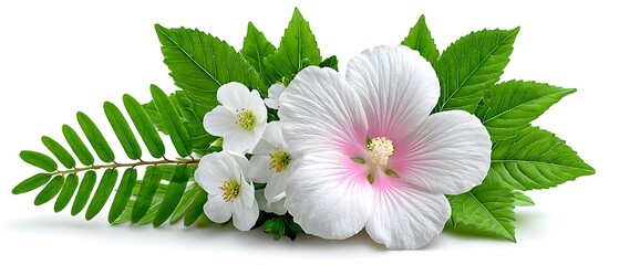Floral arrangement of white and pink flowers