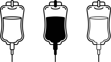 Iv drip bag vector illustration intravenous therapy saline solution medical treatment healthcare concept editable stock vector