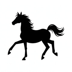 Obraz premium Black Horse Silhouette Running Galloping