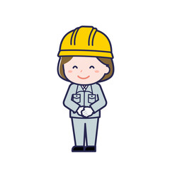 工事作業員／ななめ／女性 01