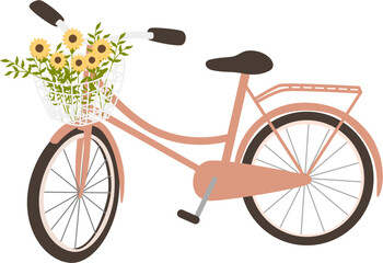 Vintage Bicycle With Flowers