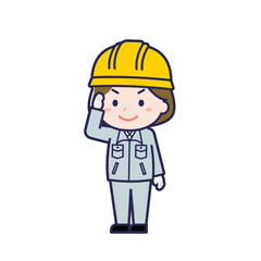 工事作業員／ななめ／女性 02