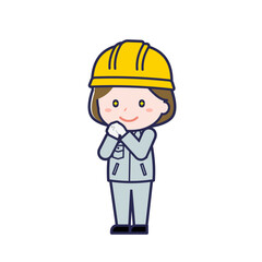 工事作業員／ななめ／女性 22