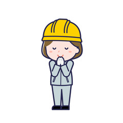 工事作業員／ななめ／女性 24