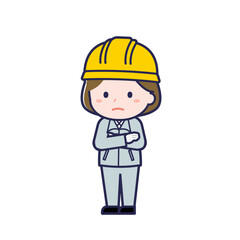 工事作業員／ななめ／女性 30