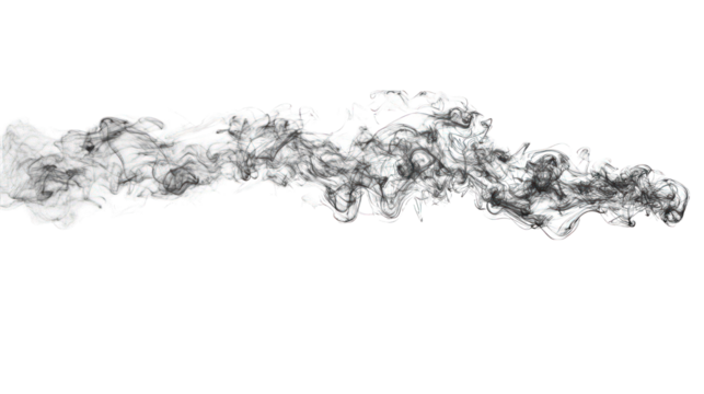 Ethereal gray wisps swirl across black background