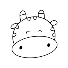 손으로 그린 동물 라인 일러스트