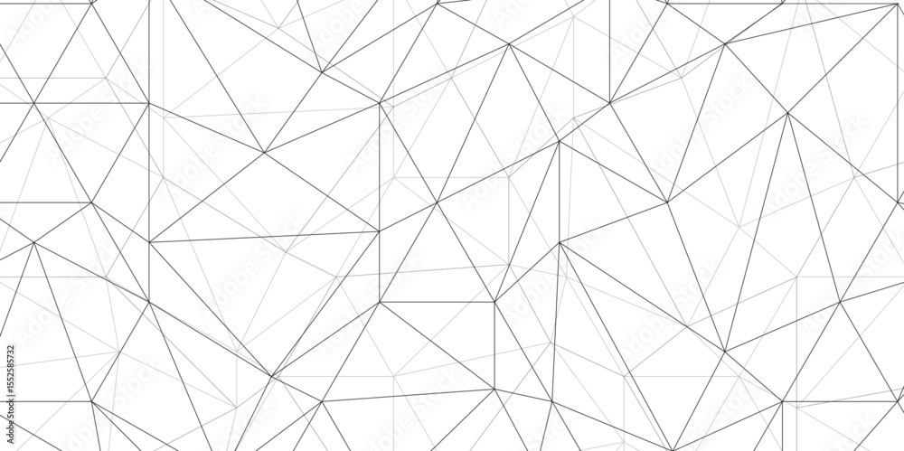Wall mural abstract of simple gray line triangle pattern geometric background .white background creative and ge