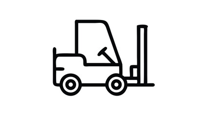 Forklift line icon. Warehouse and logistics vehicle outline vector symbol. Lifter editable stroke pictogram