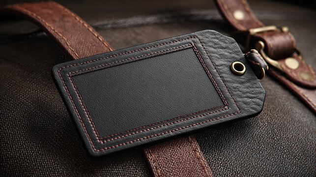 Holiday Name Tag. Leather Blank Luggage Tag for Promotional Branding