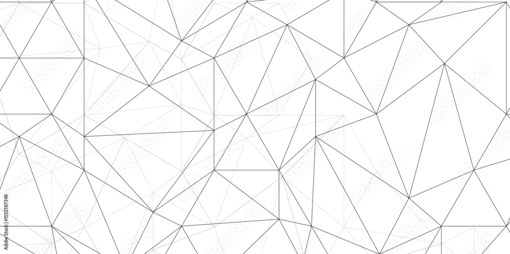 Wall mural abstract of simple gray line triangle pattern geometric background .white background creative and ge