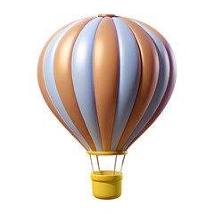 Obraz premium A 3d Striped hot air balloon isolated on transparent background