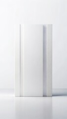 Naklejka premium Minimalist white space with a vertical album filled with blank pages