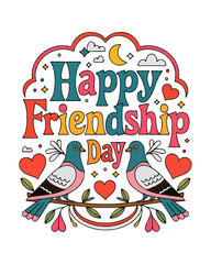 Vector EPS Typography Art for Celebrating Friendship Day