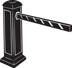 Simple and clean vector illustration of barrier gate, Silhouette vector of barrier gate, barrier gate isolated line art vector icon design