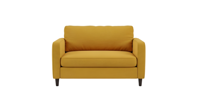 Isolated Yellow Armchair Sits Comfortably Against Transparent Background in 3D Rendering