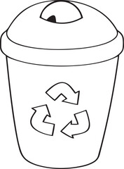 High quality simple nd clean recycling symbol icon design, recycling symbol silhouette vector art, recycling symbol line art vector illustration
