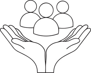 Representing people logo or icon design, representing people silhouette vector art, representing people line at vector icon design