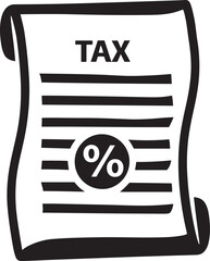 World tax document icon, Vector illustration of World tax document, World tax document silhouette and line art vector icon design