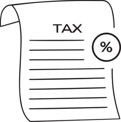 World tax document icon, Vector illustration of World tax document, World tax document silhouette and line art vector icon design