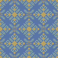 Geometric Ethnic pattern on pastel tones , 
Native American tribal fabric, tile, carpet, vector, illustration design, on navy blue background 