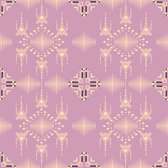 Geometric Ethnic pattern on pastel tones , 
Native American tribal fabric, tile, carpet, vector, illustration design, on navy blue background 
