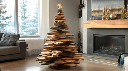 fireplace with christmas decorations