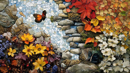stones and leaves