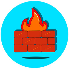 A powerful illustration of a blazing firewall, symbolizing a strong barrier against digital threats and unauthorized access. Perfect for cybersecurity, network security, and data protection concepts, 