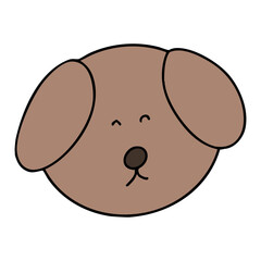 손으로 그린 동물의 얼굴 일러스트