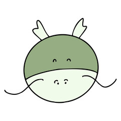 손으로 그린 동물의 얼굴 일러스트