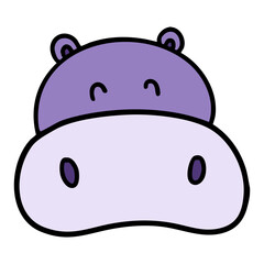 손으로 그린 동물의 얼굴 일러스트