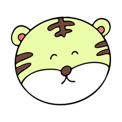 손으로 그린 동물의 얼굴 일러스트