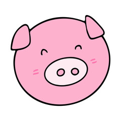 손으로 그린 동물의 얼굴 일러스트