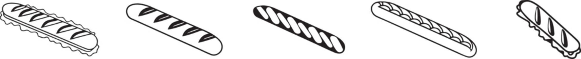 French Bread Vector Illustrations for Restaurants and Grocery Stores.