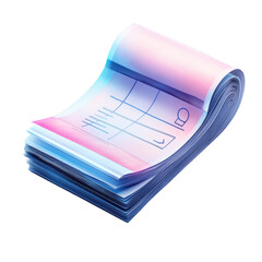 Stack of Checkbook Checks Business Accounting Finance Banking Financial on transparent background