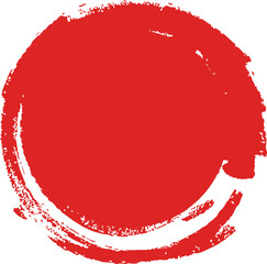 Red Brush Stroke Circle Illustration / 붉은 원형 붓터치 일러스트