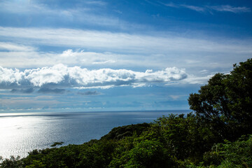 奄美大島夏の夕景の海。