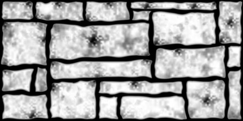Textured concrete, cement, slate, stone, marble block wall tiles in grayscale. A close-up of a concrete and texture block wall presented in grayscale.	
