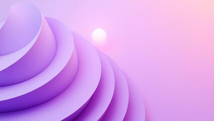 Obraz premium Abstract swirling lavender and pink forms with soft glowing orb