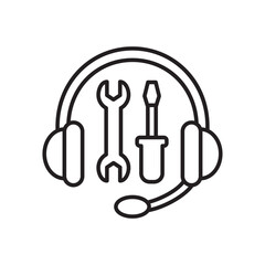 headset headphone icon. customer service icon. help and support symbol. icon symbol compatible for technical support, service hotline, information center. vector illustration.,