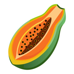 Papaya  white background