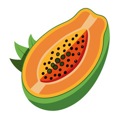 Papaya  white background