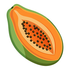 Papaya  white background