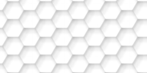 Fototapeta premium Abstract white hexagon concept background. Seamless bright white abstract honeycomb. Technology for design element vector abstract background. 