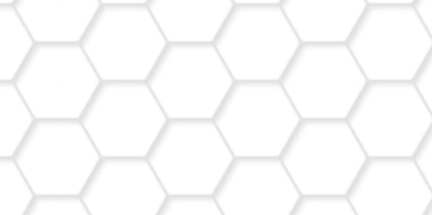 Abstract white hexagon concept background. Seamless bright white abstract honeycomb. Technology for design element vector abstract background.	