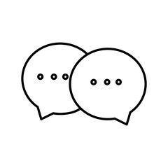 Chat bubbles with user icons and text lines line icon