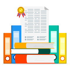 Document with approved badge Standard quality control or certified approval concept.