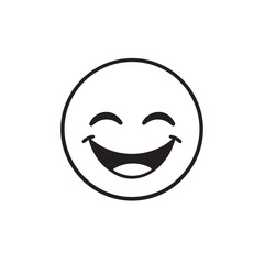 Obraz premium Vector art of a happy smiling face with a circle isolated on white background